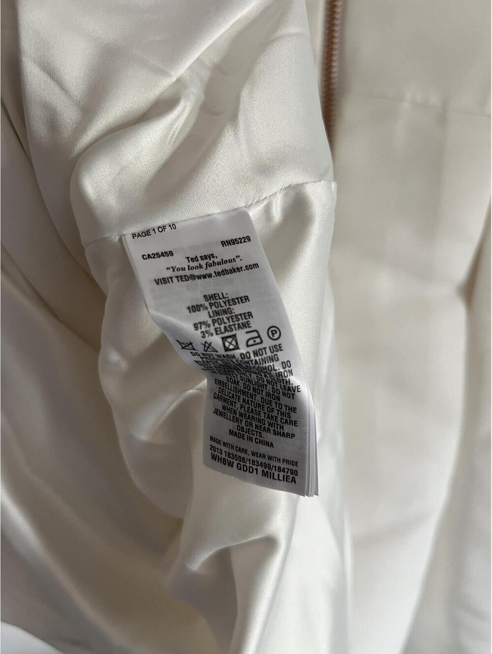 Ted Baker Milliea Pearl Embellished Dress, White, Size US 8 - Picture 7 of 9